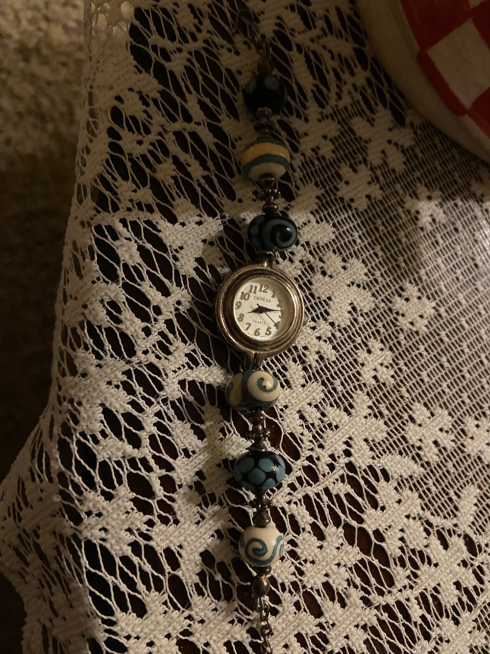 Women’s Watch Glass and Beads Handmade (Geneva Watch Head)